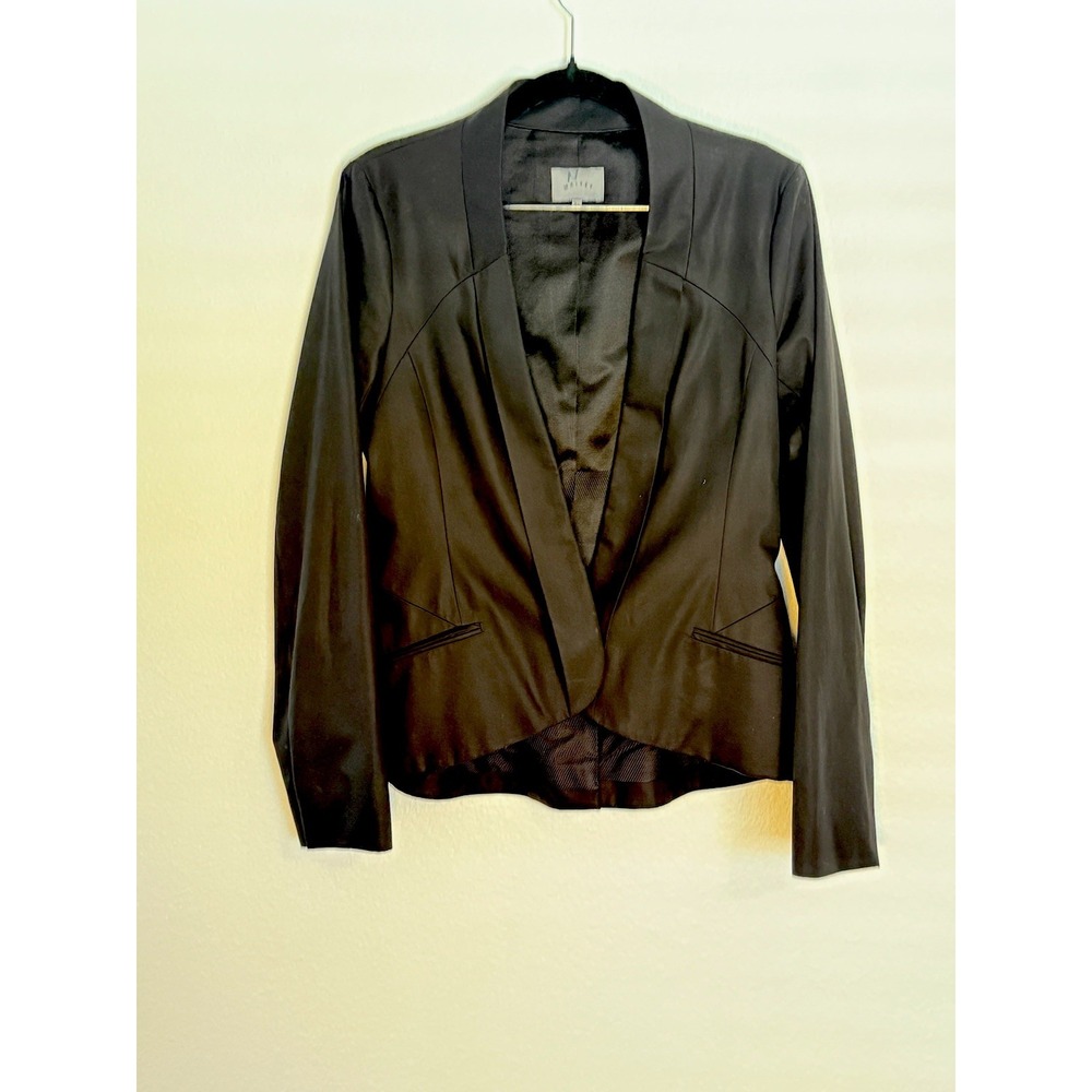 MAIYET Black Cotton Silk Blazer Jacket Designer Career City Modern Woman Size 40